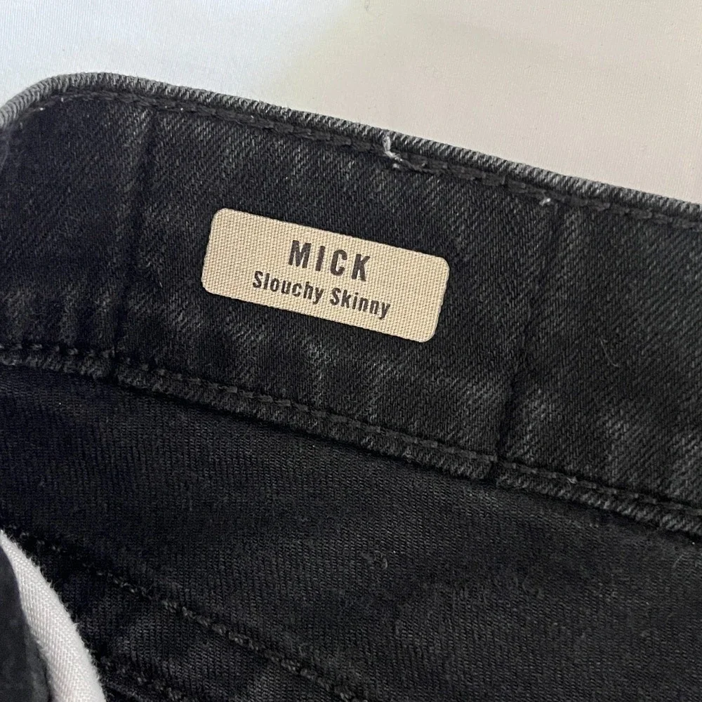 True Religion‎ Mick Slouchy Skinny Jeans Mens 32 Black Washed Streetwear Biker